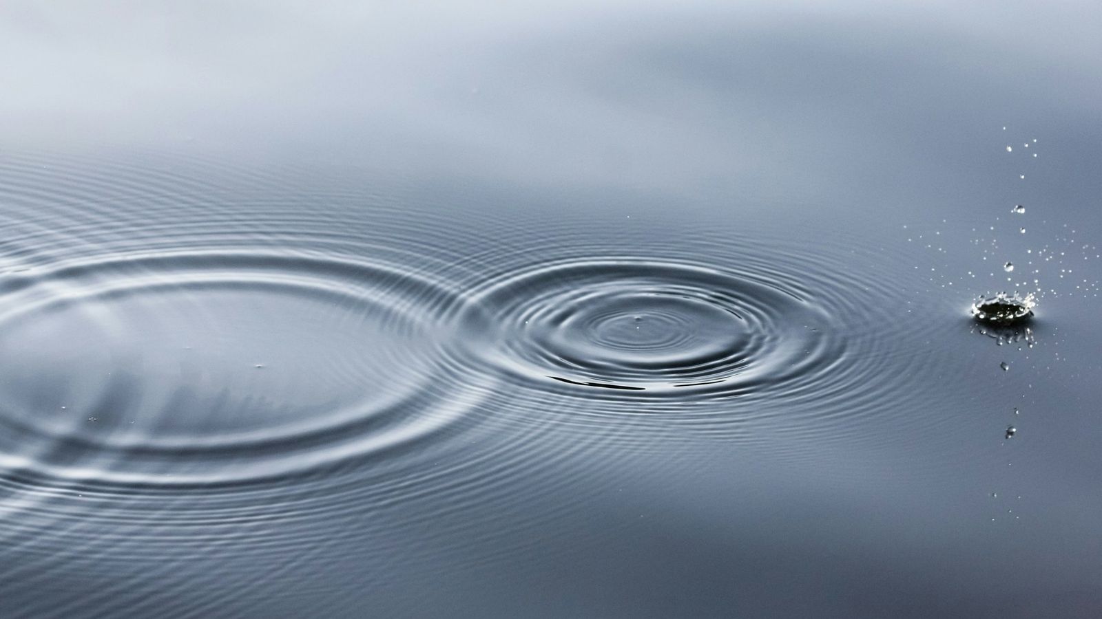 A drop of water sending ripples across a calm surface